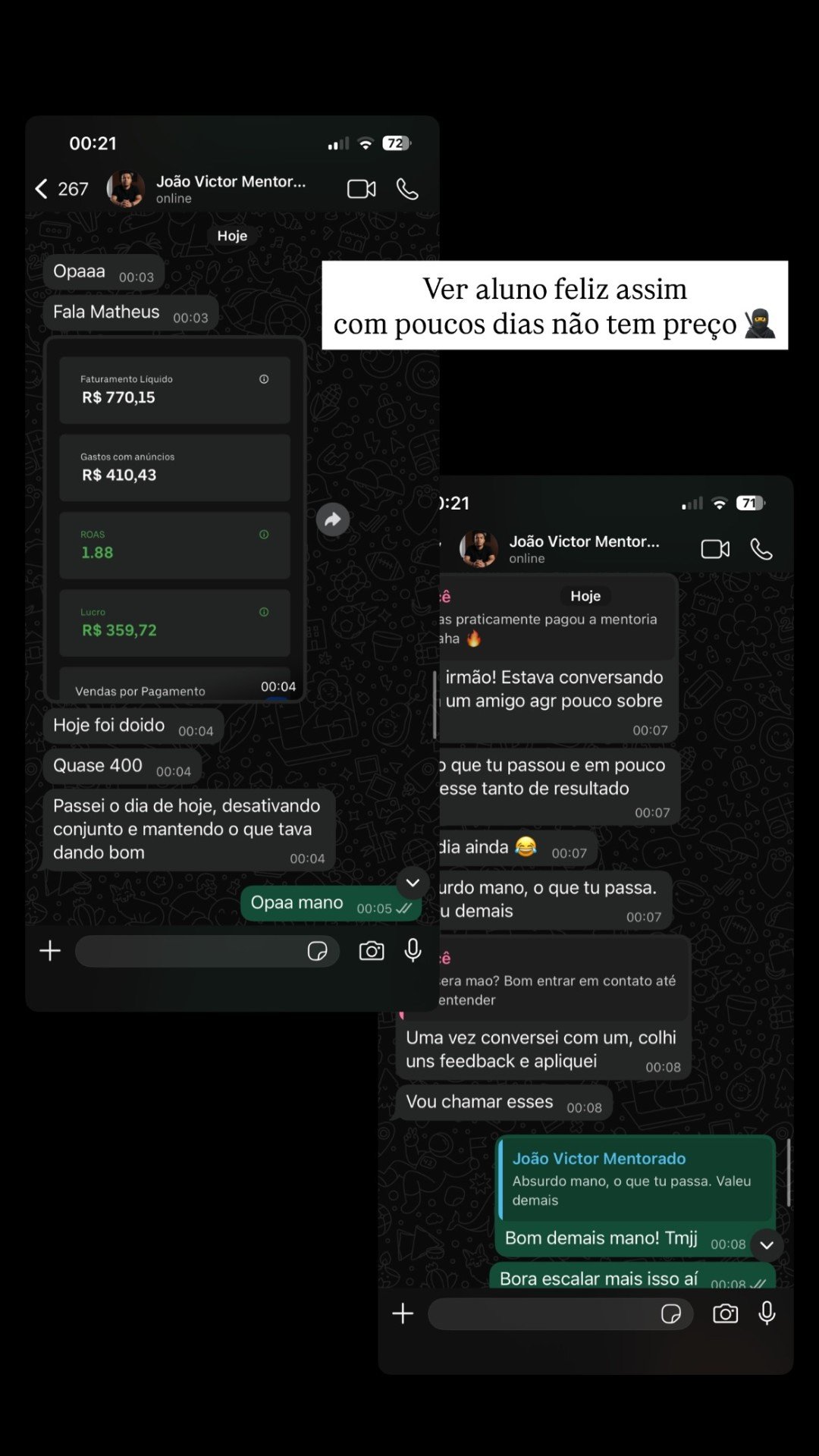 Depoimento aluno